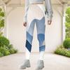 Girls Full Length Fitted Stretch Waist Printed Blue White Yoga Leggings