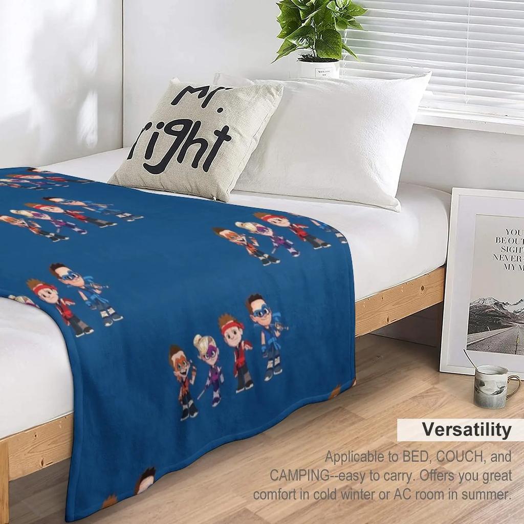Ninja Kidz, Cartoon Ninjaz Throw Blanket Loose Blanket Nap Blanket Soft Plaid Plaid