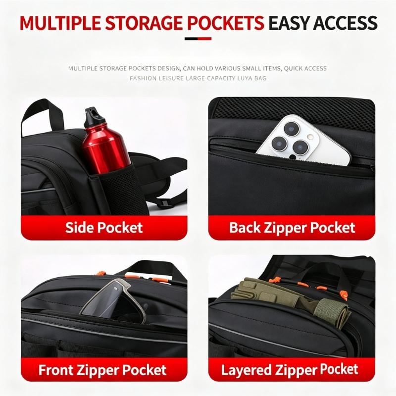 Scratchproof Bag Multiple Compartment Chest Pack Splashproof Backpack with Reflective Strips Portable Fishing Chest Bag