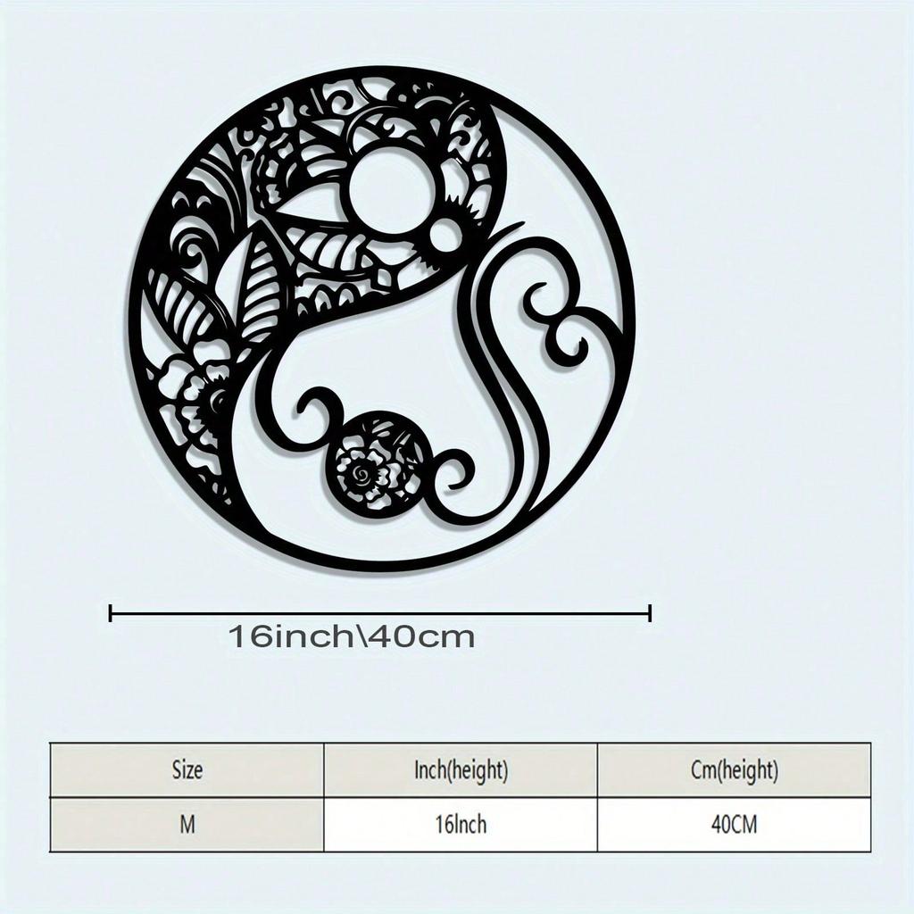 Vintage Mandala Metal Wall Art, Weather Resistant Iron Sculpture for Home Garden Balcony Christmas Gift