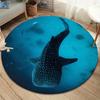 Runder Teppich mit Meerestieren, Teppich für Wohnzimmer, Schlafzimmer, Sofa, Spielzimmer-Dekor, rutschfeste Bodenmatte