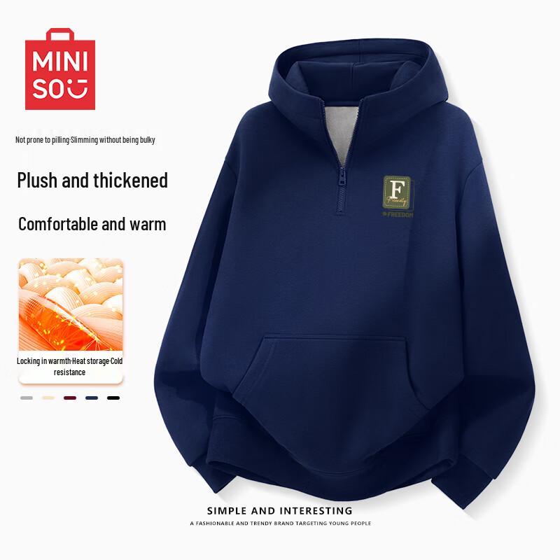 MINISO Men's Half-Zip Heavyweight Fleece Hoodie