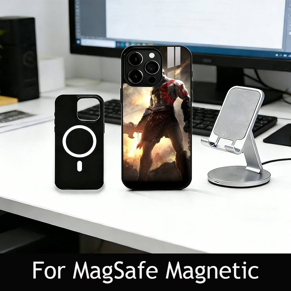 G-Gladiator W-War K-Kratos Phone Case For iPhone17,16,15,14,13,12,11 Plus,Pro Magnetic with Magsafe Wireless Charging