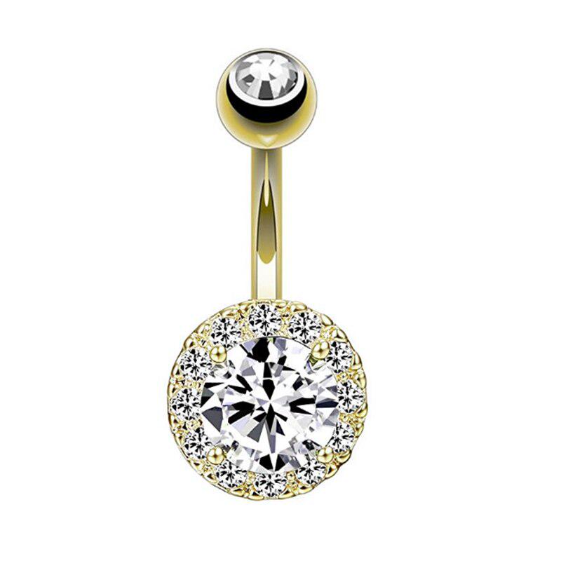 Crystal Curved Navel Belly Button Ring Piercing 1 Piece Round Rhinestone 316L Surgical Steel Belly Body Jewelry for Girl