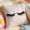 Cushion Cover Short Plush Throw Pillow Soft Washable Sofa Bed Office Cushion Beauty Makeup Eyelash