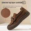 Hot-Selling Women's Vintage Leather Loafers - Soft Sole, Comfortable Round Toe, Slip-On Flats for Autumn (Model 801360)