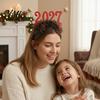 Colorful Festive Glasses for Parties 2 Pcs 2027 New Year Eyeglasses, Plastic Glitter Number Glass Frame, Happy Party Decorations Shiny Unisex Headband