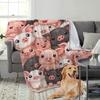 Cute Pig Patterned Fuzzy Blanket , Warm and Comfortable Throw Blanket Sofa Bed Sofa Camping Trip, the Best Gift.
