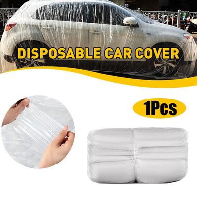 1 Stück Universal Einweg Auto Kleidung Kratzfest PE Regendicht Auto Verdicktes Material Klarsichtfolie Staubdicht I2W5