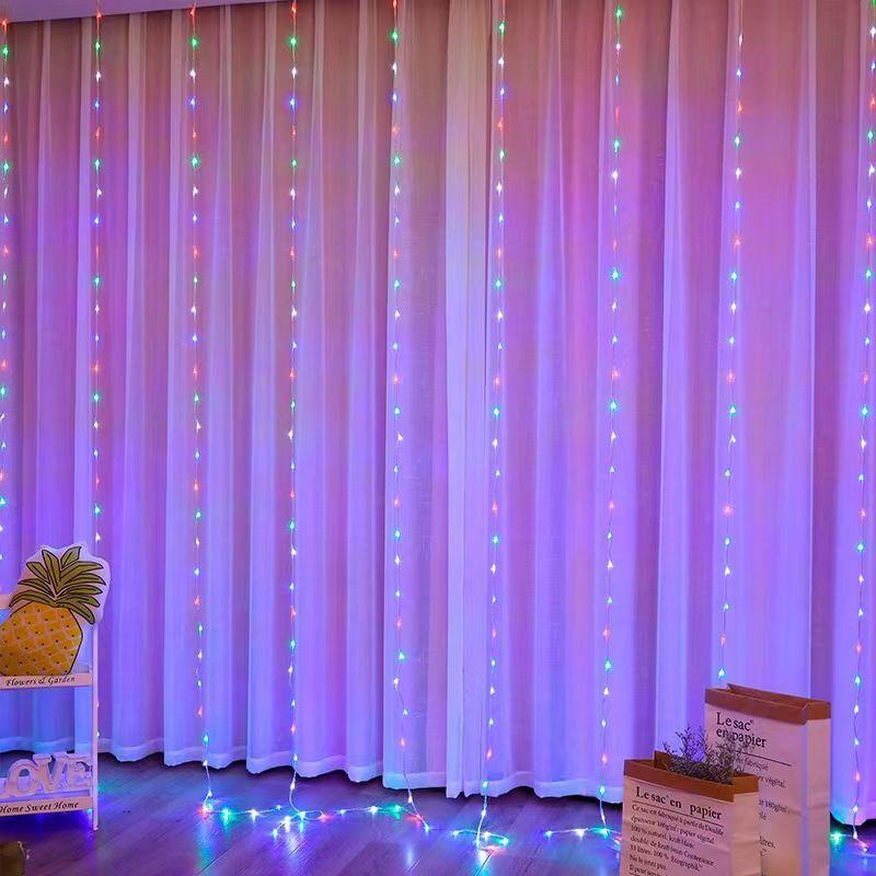 

6/4/3 м Светодиодные USB/Батареечные Гирлянды-шторы Феи Рождественская Гирлянда Пульт для Новогодней Вечеринки Сад Дом Свадебное Украшение USB-3Mx1M 100LEDs разноцветный