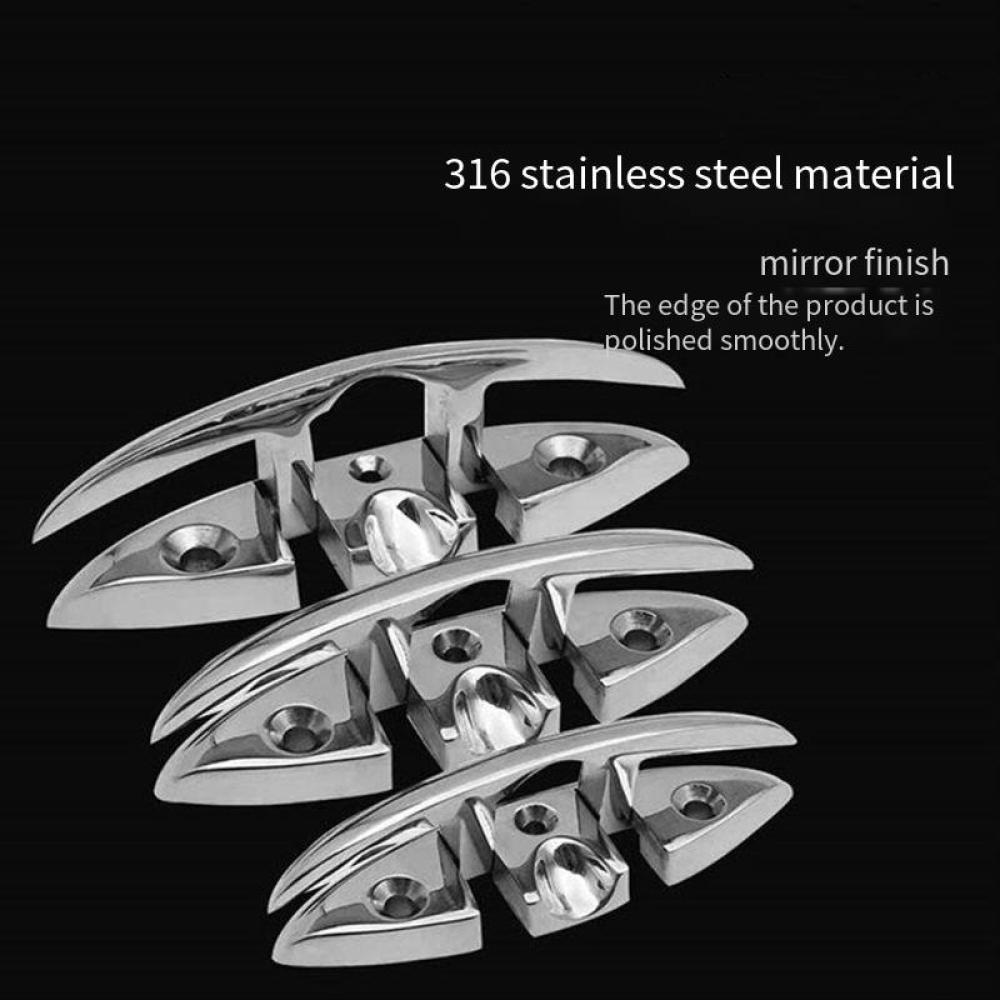 Bootsklampe, 12,7 x 15,2 cm, klappbare Klampen aus Edelstahl 316, Marinequalität, Seilklampe, hochklappbare Dockklampe für Boot, Kajak und Dekoration mit Verschluss