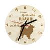 Eurasian, Eurasier - Clock with Dog, Wooden Clock with Engraving, Personalised Clock by
