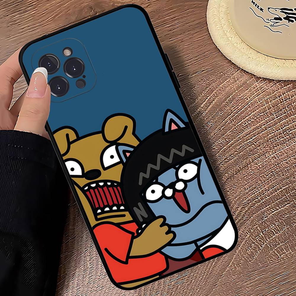 Cartoon K-KAKAO CUTE F-FRIENDS Phone Case For IPhone 17 16 15 14 13 12 Mini 11 Pro Plus Soft Silicone Cover