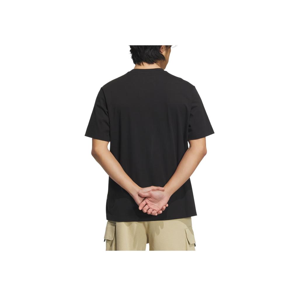 Adidas Originals Skeleton T-Shirt Classic Fashion Simple Versatile Solid Color Brand Logo Short Sleeve T-Shirt Men Tops Black JZ7044