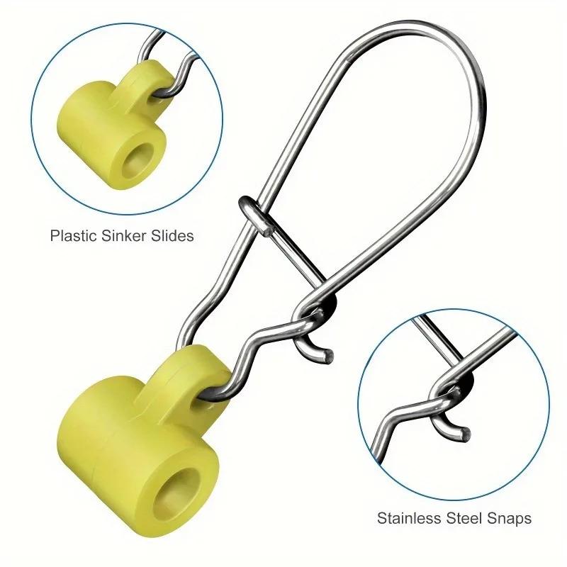 25Pcs Fishing Lure Connector Plastic Head Heavy Duty Fishing Lure Sinker Slide Finder Slider Duo Lock Snaps Fishing Accessories