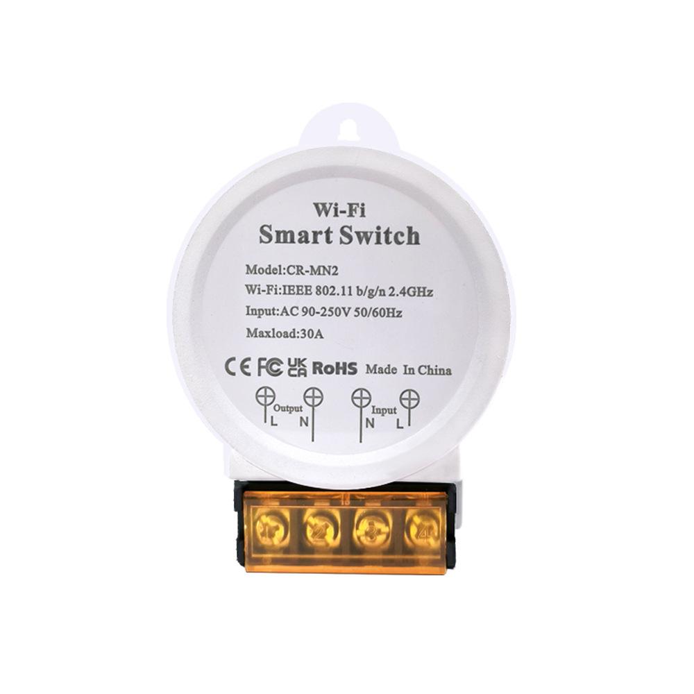 

WiFi Smart Switch With Energy Meter 30A 90 250V FOR TUYA App Voice Control Suitable For Large-scale Lighting білий