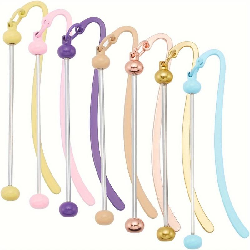 Set of 7Colorful Metal Keychain Bars Beadable Blanks for Jewelry and Crafts Stylish Bookmark Beaded Rod Accessories 1
