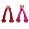 Long Sateen Down Trimmed Musical Gloves Flexible Comfortable Gloves For Theater Performances Special Instances