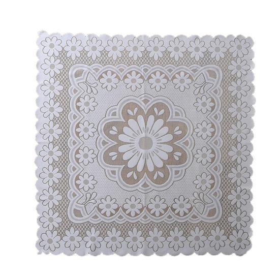 Square Floral Lace Doily Lace Tablecloth Scalloped White Vintage Small Plum Blossom