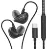 Premium Wired Over-Ear Headphones with Heavy Bass and In-line Controls for Android, Round Hole Type-C, Ideal for Sports