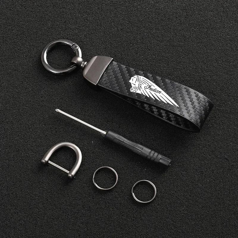 Deluxe Leder Motorrad Schlüsselanhänger Schlüsselanhänger Lanyard Geschenk für Indian CHIEF Chieftain Roadmaster Scout Springfield orange