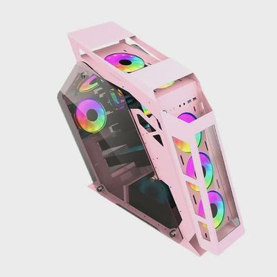 Carcasă pentru computer de gaming cu partea din sticlă transparentă, design unic, suport răcit cu apă, compatibil ATX/ITX