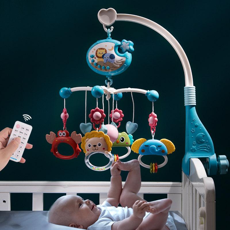 1 Set Light Sleep Toy Hanging Music Bed Bell Rotating Newborn Remote Control Crib Toys Multifunctional Baby Soothing Props