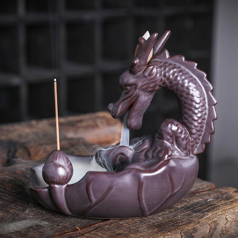 Drachen Rückfluss Räuchergefäß Große Größe Sandelholz Räucherstäbchen Halter Keramik Heimdeko Ornamente