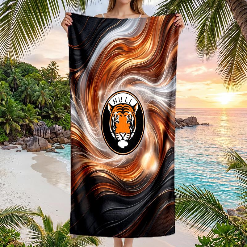 Asciugamano da Spiaggia Hull City Football in Morbida Microfibra Asciugatura Rapida Assorbente per Spiaggia Piscina Viaggio