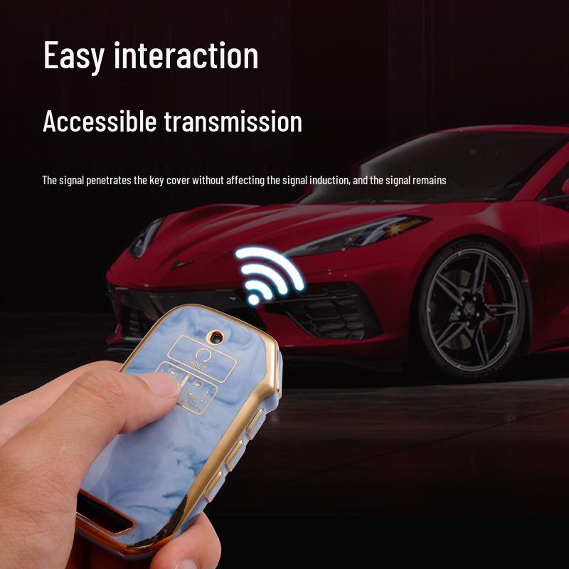 Kia K3 Car Key Case: Compatible with K2, KX3, KX5, Sportage, Soul, and Forte - Gem Pattern Shell with Buckle