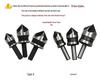 Carbon Steel 90° Round Shank Five-Flute Countersink Set (12/16/19mm) - Woodworking Chamfer Cutter Drill.