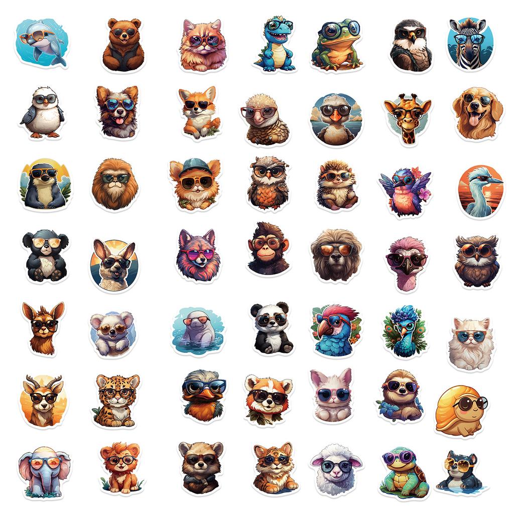 55 Colorful Graffiti Animal Graffiti Stickers Guitar Laptop Suitcase DIY Waterproof Stickers