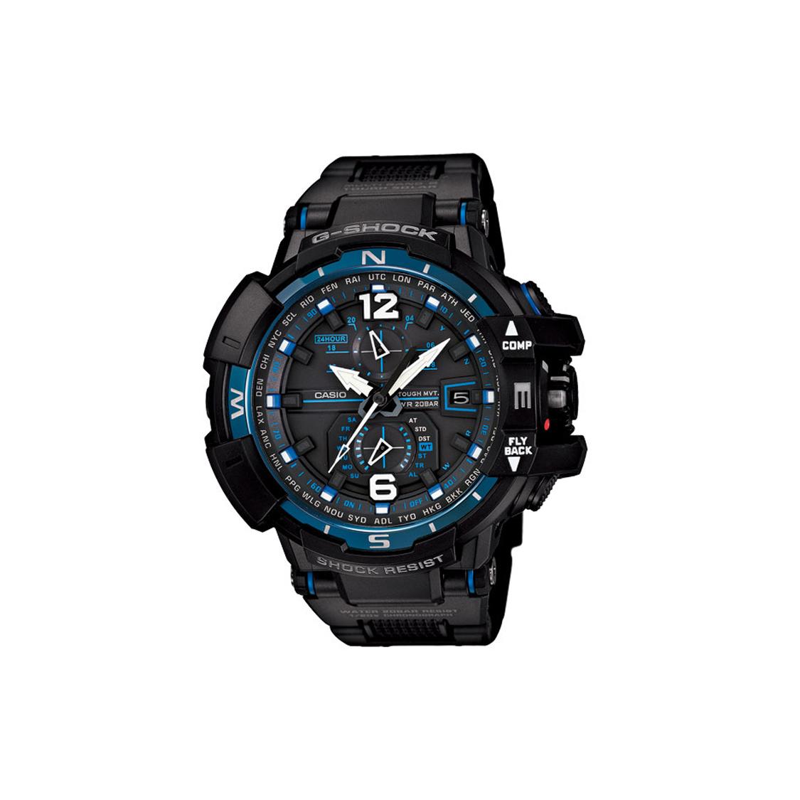 CASIO Men 48mm Black Watch GW-A1100FC-1A GW-A1100FC-1A Black/Blue Dial