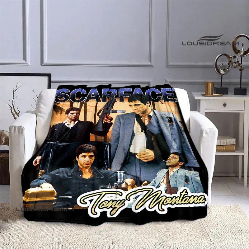 Classic Movie Scarface Blanket Flange Warm Blanket Soft and Comfortable Blanket Home Travel Blanket Bed Linings Birthday Gift