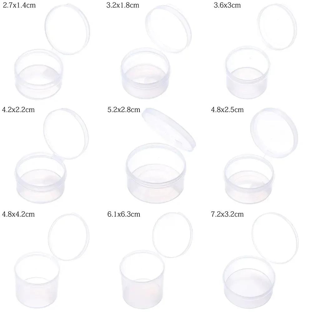 Square Round Plastic Transparent Storage Box Small Items Sundries Organizer Case Jewelry Beads Container Box Tools Accessories