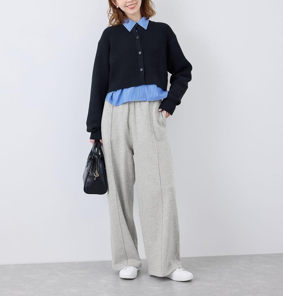 ROPE PICNIC Sweatpants with Embroidered Light GDS15160 Women's Wide-Leg Logo, Gray,