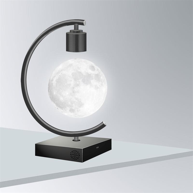 

New Levitating Moon Lamp with USB C Fast Charging and Bluetooth Speaker Floating LED Light Table Lamp Home Decor Creative Gift AU Plug