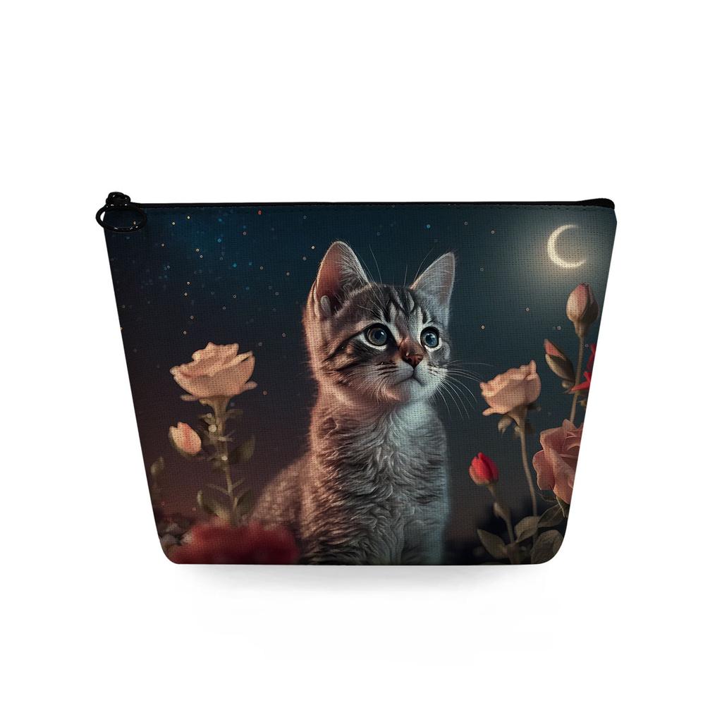 Women Cat Print Cosmetic Bag Toiletries Organize Travel Storage Case 6771