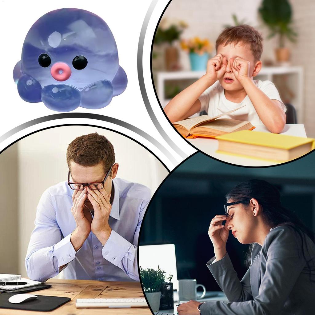 SquishyBubble Pop Fidget Toy, Squeeze Sensory Ball & Octopus Popper, Anti-Anxiety Toy For Adults Kids, ASMR Fun Party Gift