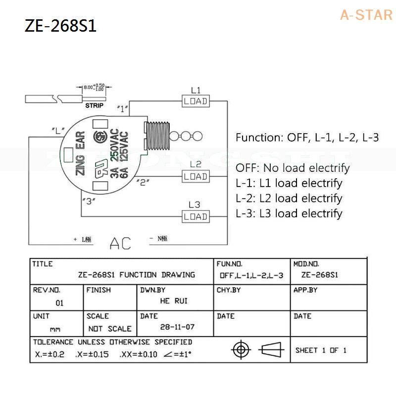 Red Ceiling Fan Switch 3 Speed 4 Wire ZE-268S6 Fan Pull Chain Switch Replacement Speed Control Switch Plastic + Metal