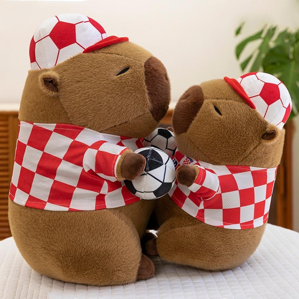 Sport Football Capybara Plush Toy Stuffed Capybara Fluffty Doll  Children Gift
