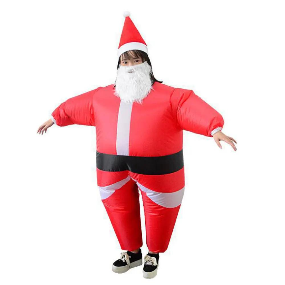Lustiges aufblasbares Weihnachtsmann-Kostüm Cosplay Festlicher Anzug Weihnachten Schneemann-Anzug Für Weihnachten Feiertag Lustiger Jumpsuit Partyzubehör