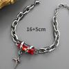 2024 Retro Black Zircon Star Bracelet for Women Men Gifts Trend Titanium Steel Chain Unisex Goth Jewelry New Couple Accessories