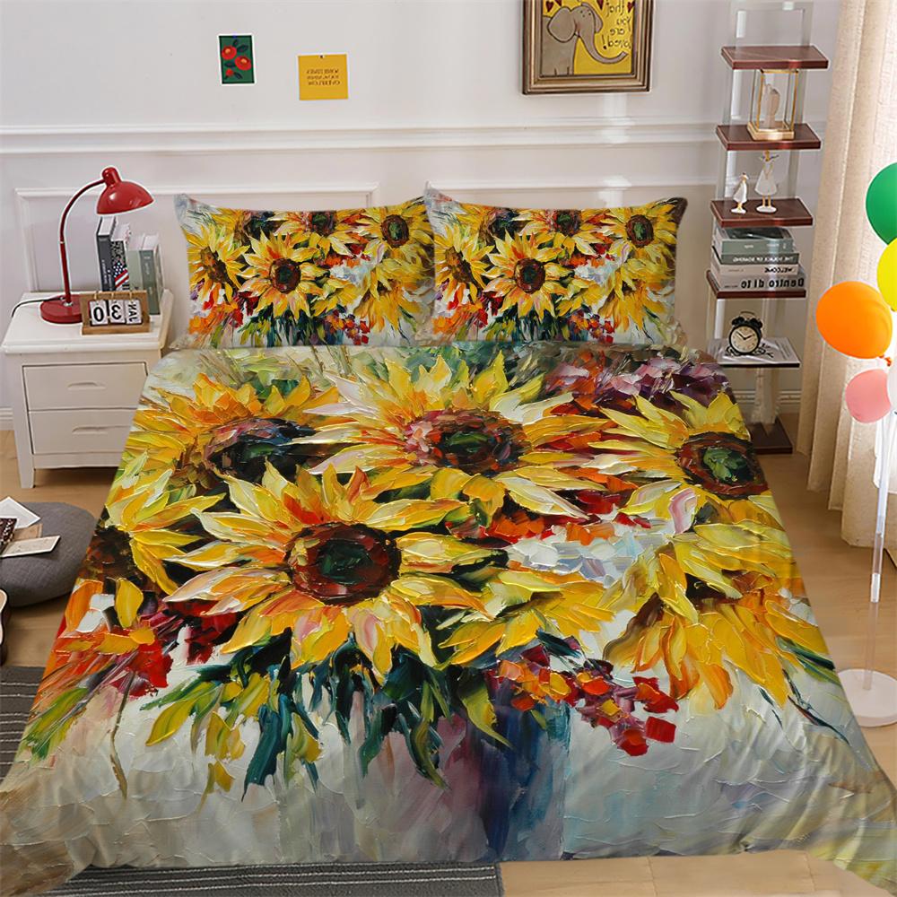 3D Flowers Printing Comforter Cover Set Twin Size Polyester Bedspreads Girl Luxury Soft Home Bedclothes