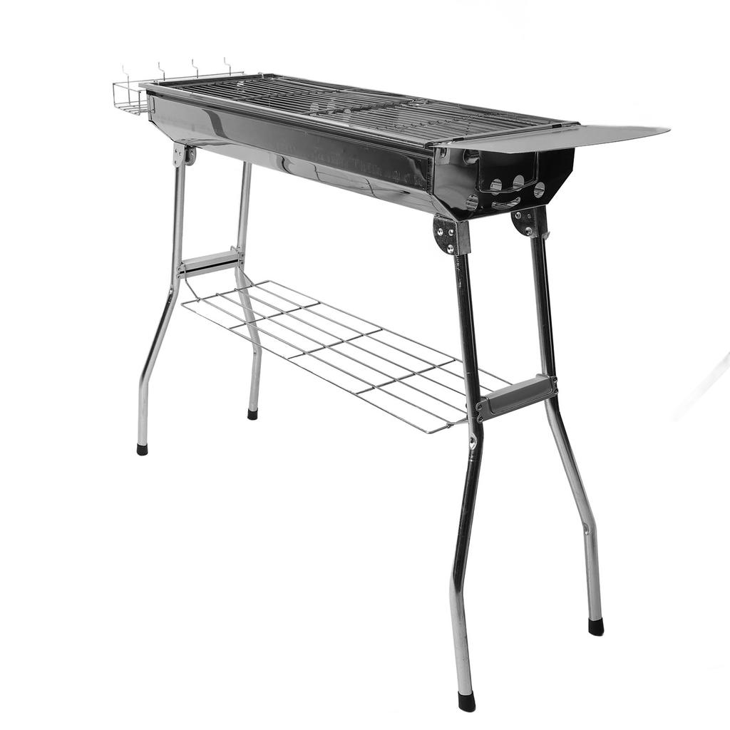 Stainless Steel BBQ Grill Folding Portable Outdoor Barbecue Grill Set for Garden Backyard Camping