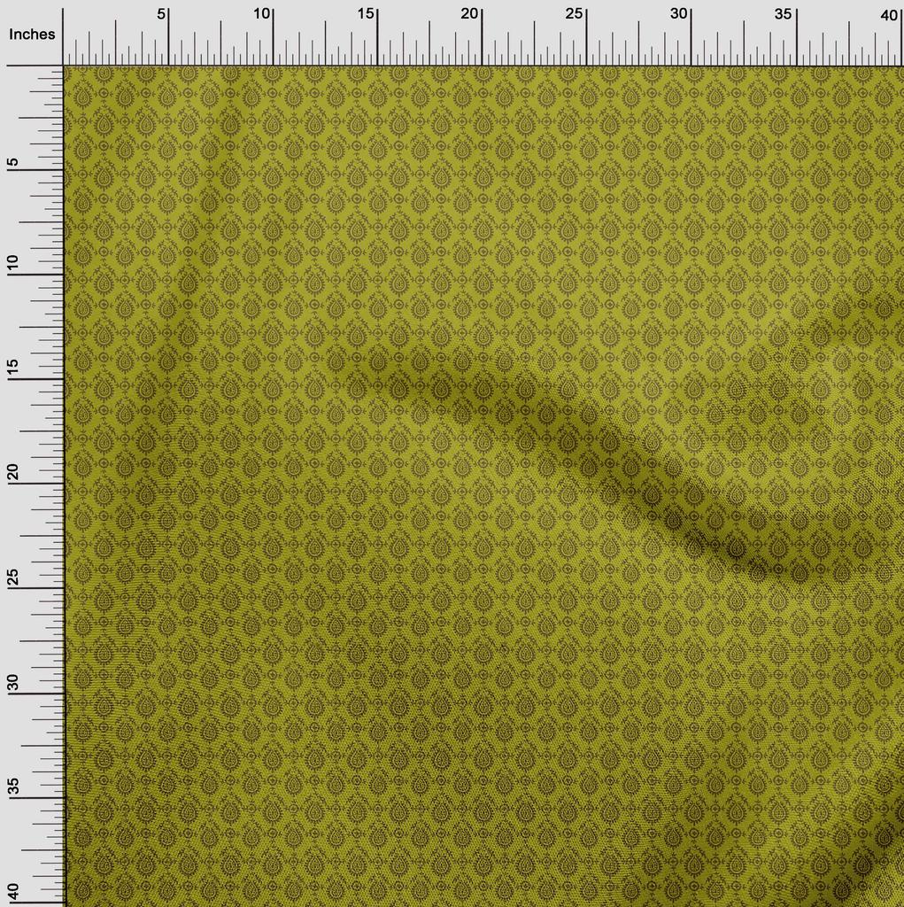 oneOone Tela flexible de algodón con estampado floral de bloques cortados a medida de 40 pulgadas de ancho