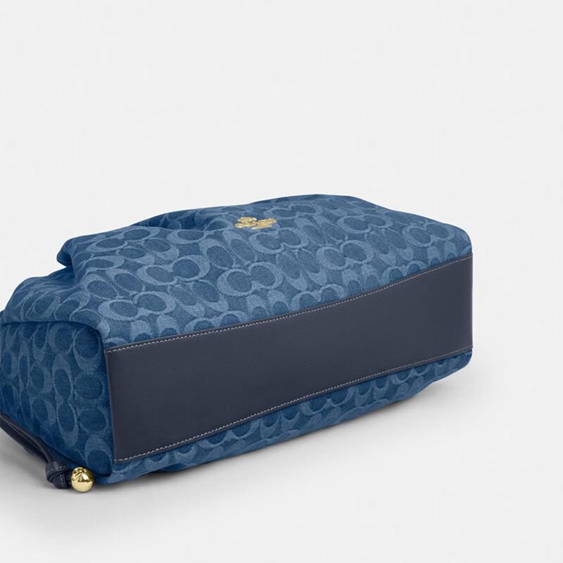 COACH Faye Iconic Denim Large Shoulder Crossbody Bag