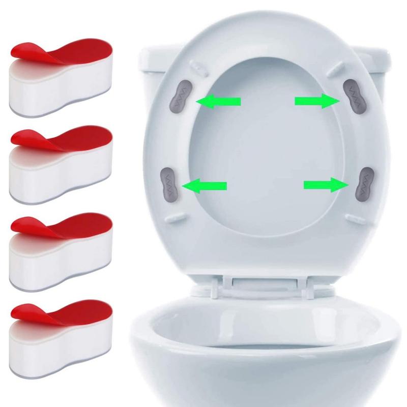 Universal Toilet Lid Cushion Anti-slip Toilet Seat Cushion Rubber Pad Buffers Pack-white Stop Bumper Shock Absorber