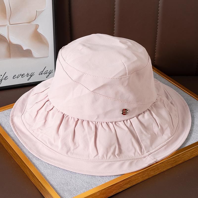 

Летняя шляпа женская модная универсальная солнцезащитная шляпа однотонная шляпа-ведро One Size