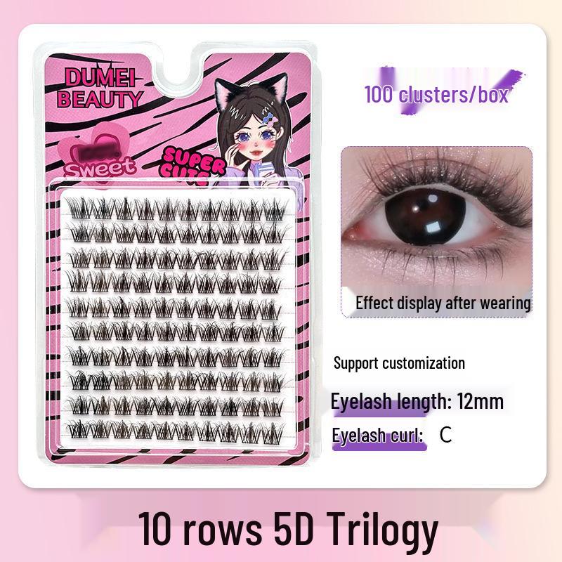 10-Row Autumn Leaf & Sunflower Faux Eyelashes - Flat, Glue-Free